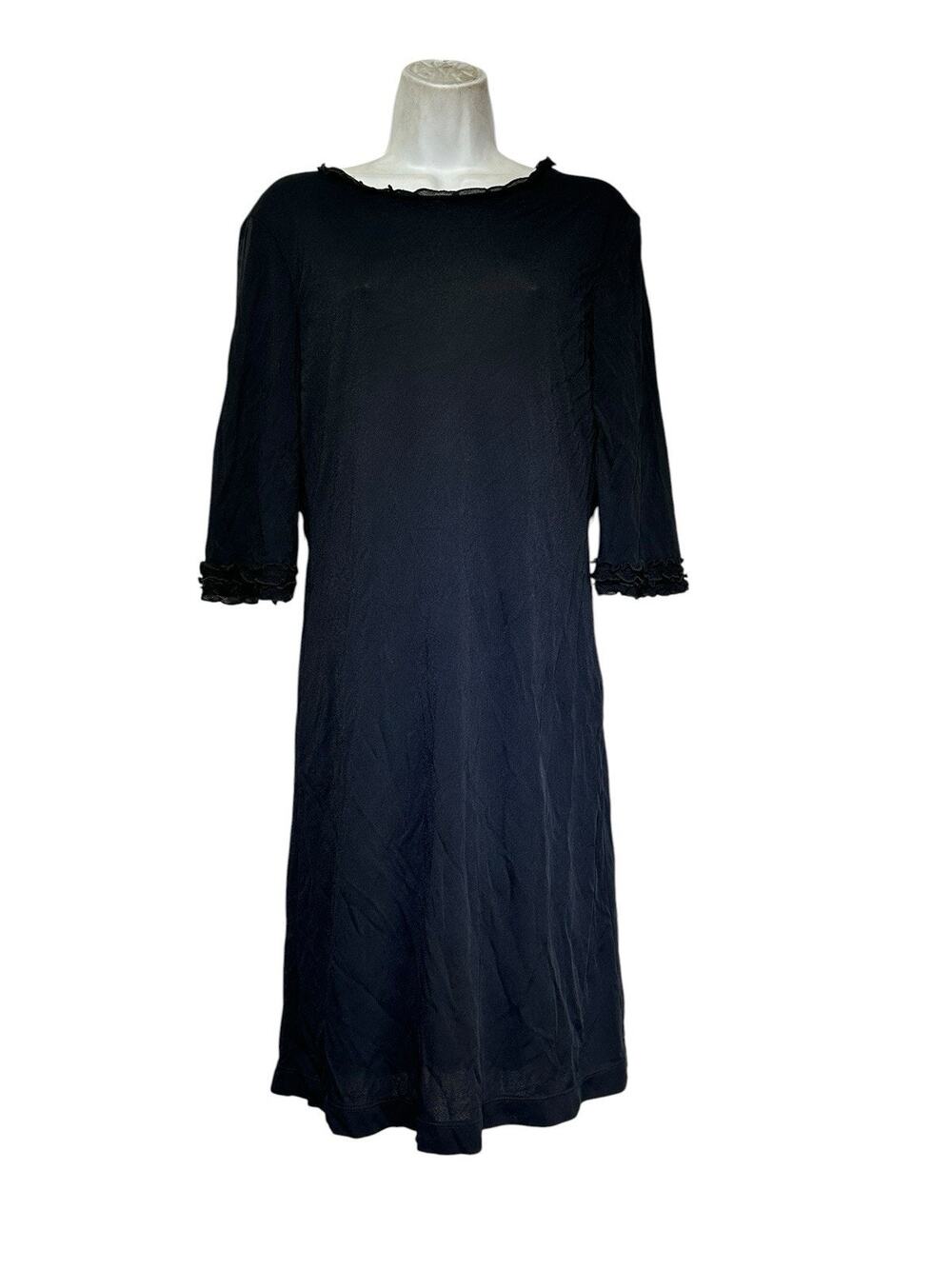 Moschino Cheap and Chic Black Ruffle Back Dress US 8 Italy Silk Blend Cocktail